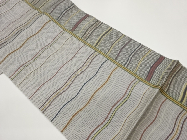 JAPANESE NAGOYA OBI / WOVEN WAVY STRIPE